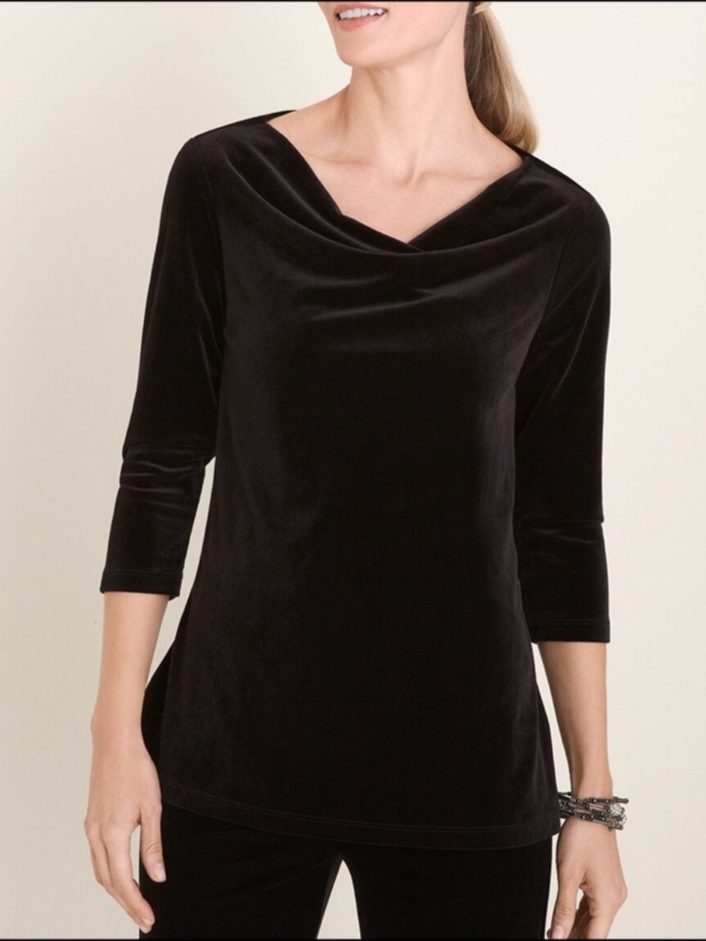 NWT Chico’s Velvet Dolman Sleeve Top